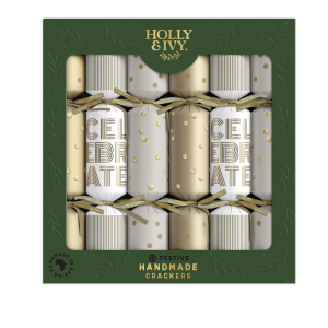 FESTIVE - GOLD MODERN CELEBRATE (12 CRACKERS)