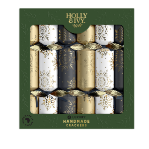 LUXURY - METALLIC SNOWFLAKES (6 CRACKERS)